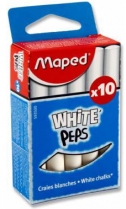 Мел Maped White'Peps белый круглый специальная формула "без грязи" 10 штук