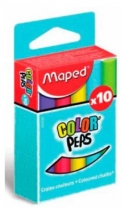 Мел Maped Color'Peps цветной круглый специальная формула "без грязи" 10 цветов