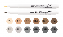 Скетч-маркер, кисть, пигментные чернила на водной основе N.Grey 1 MAR4600FS/GS1, MAR4600FS/GS1
