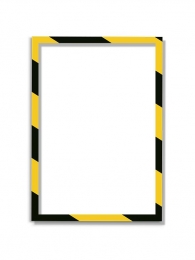 Магнитная защитная желто-черная слайд-рамка 5шт/уп, А4, для предупреждающих знаков